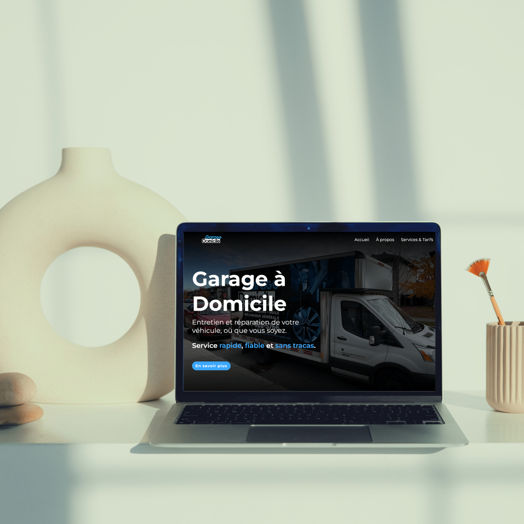 Version desktop du site Garage à Domicile