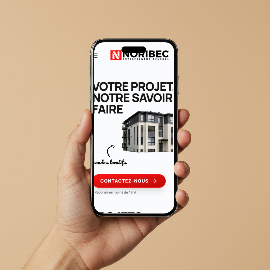 Version desktop du site Noribec