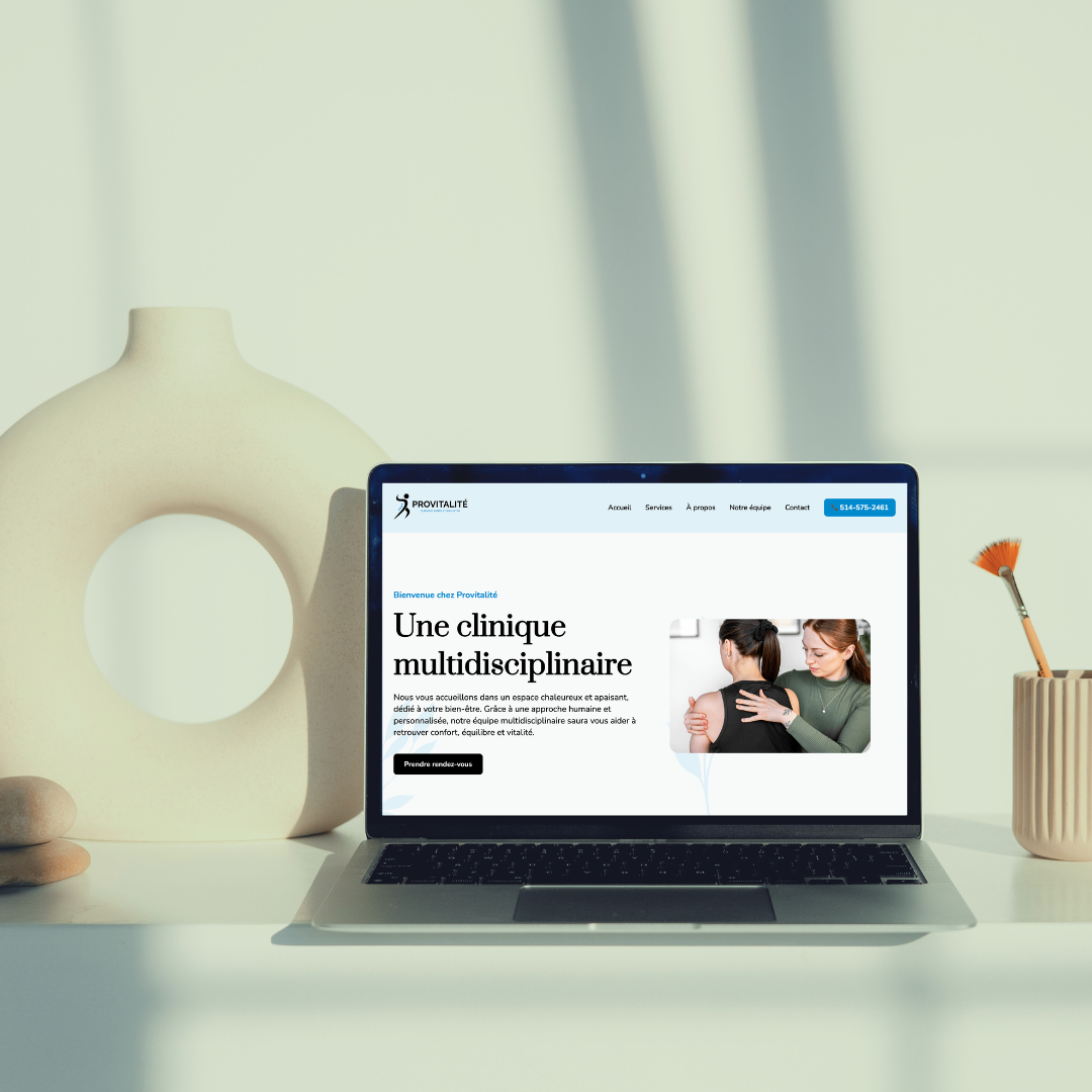 Version desktop du site ProVitalité